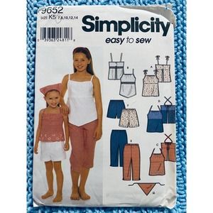 Simplicity 9652 girls tank top pant short